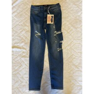 Wax Jeans Women's Distressed Straight Stretched Jeans Size 11 New‎